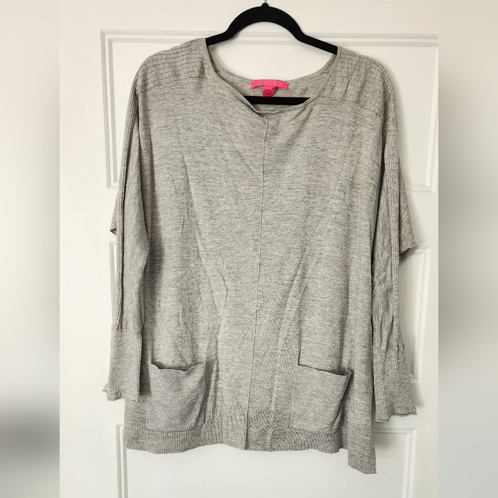 Womens XL grey lightweight over sized sweater lilly pulitzer